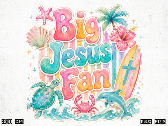 Big Jesus Fan Coastal Christian PNG: A Versatile Digital Asset for Modern Creators