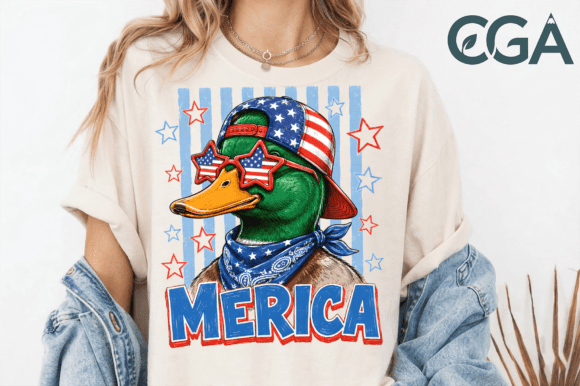 Cool Merica Patriotic Duck PNG