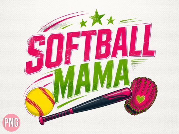 Distressed Softball Mama PNG Shirt: A Creative Resource for Designers and Makers