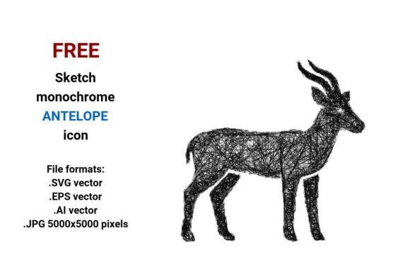 FREE Sketch Antelope Icon: A Versatile Resource for Designers