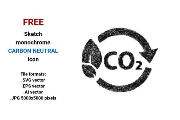 FREE Sketch Carbon Neutral Icon: A Versatile Design Element for Modern Sustainability