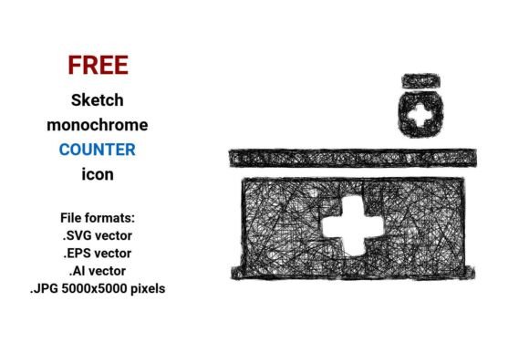 FREE Sketch Counter Icon: A Scalable, Artistic Resource for Pharmacy and Service Design