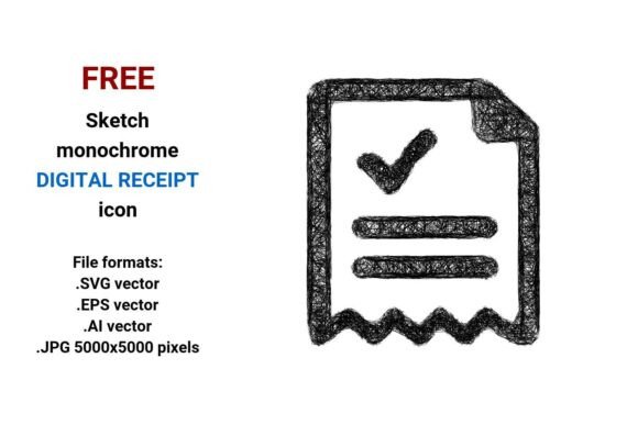 Free Sketch Digital Receipt Icon