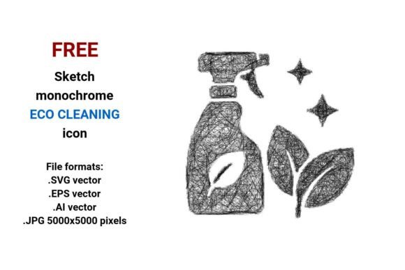 Free Sketch Eco Cleaning Icon