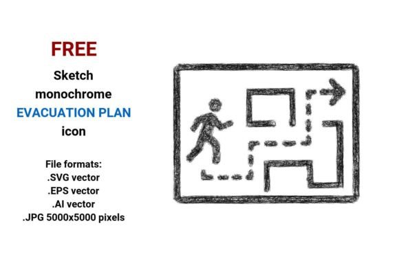 Free Sketch Evacuation Plan Icon