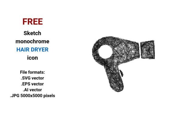 FREE Sketch Hair Dryer Icon