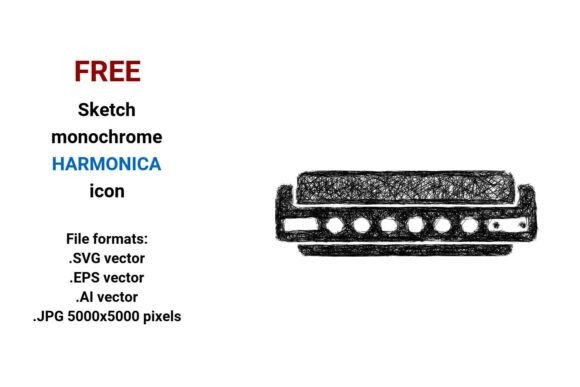Free Sketch Harmonica Icon