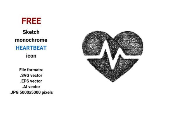 FREE Sketch Heartbeat Icon: A Versatile Resource for Designers and Developers