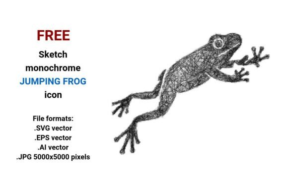 FREE Sketch Jumping Frog Icon: A Versatile Design Element for Modern UIs