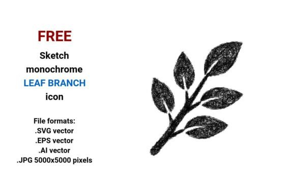 FREE Sketch Leaf Branch Icon