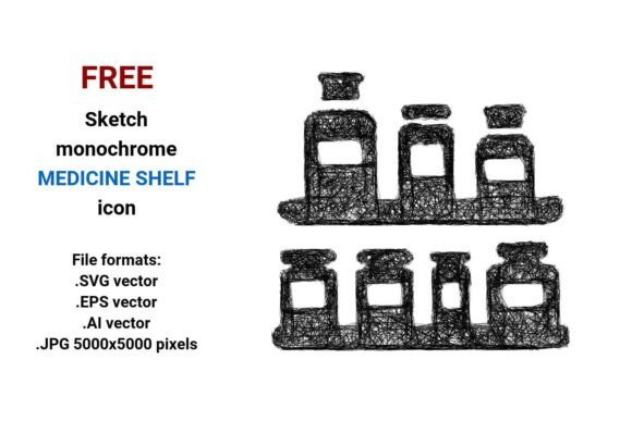 FREE Sketch Medicine Shelf Icon: A Practical, Scalable Resource for Health & Pharmacy Design