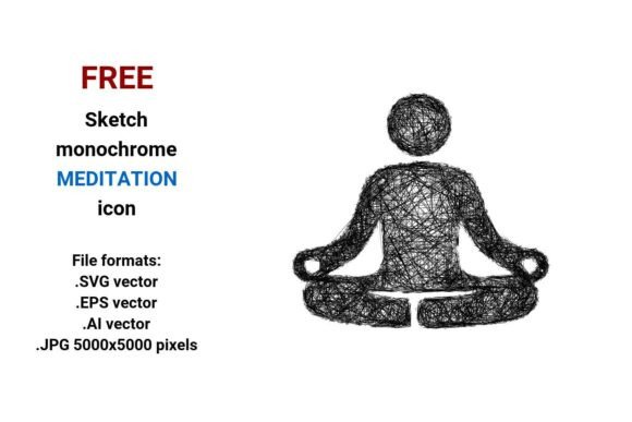 Free Sketch Meditation Icon