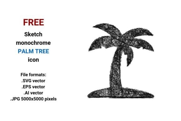 FREE Sketch Palm Tree Icon