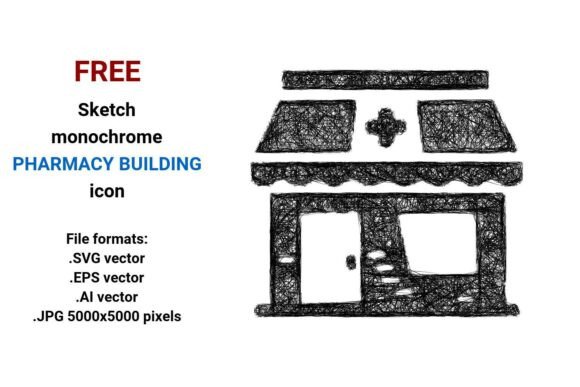 FREE Sketch Pharmacy Building Icon