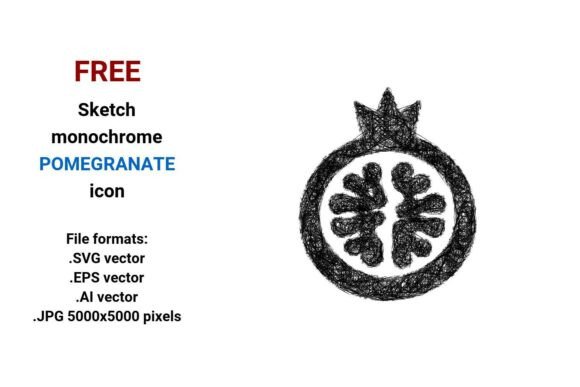 FREE Sketch Pomegranate Icon: A Scalable, Artistic Resource for Designers and Developers