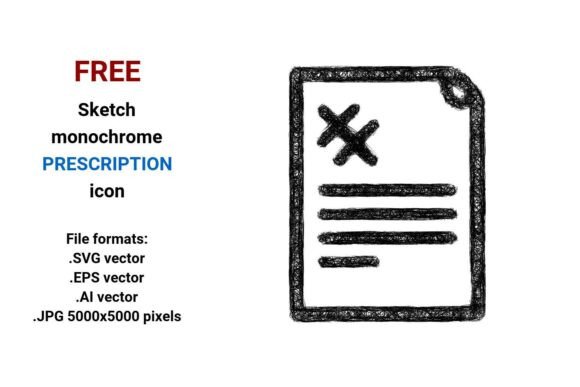 FREE Sketch Prescription Icon: A Versatile Resource for Medical Design