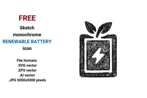 Free Sketch Renewable Battery Icon