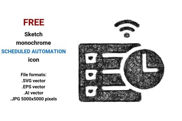 Free Sketch Scheduled Automation Icon