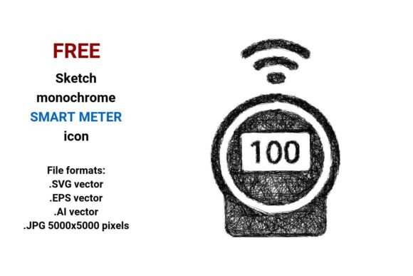 FREE Sketch Smart Meter Icon: A Versatile Design Asset for Modern Creatives
