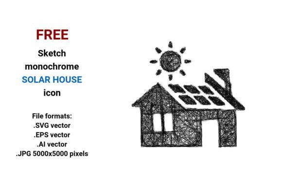FREE Sketch Solar House Icon