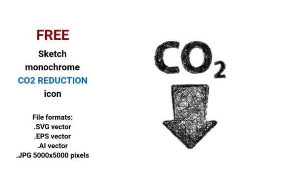 Free Sketch-Style CO₂ Reduction Icons: Vector & Raster Downloads for Eco-Conscious Design