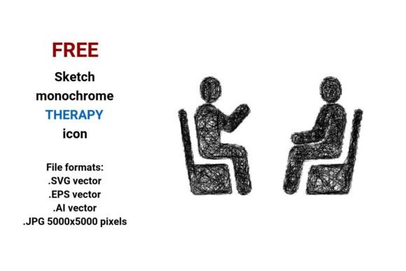 FREE Sketch Therapy Icon and FREE Sketch Black and White Therapy Icon