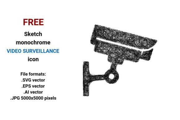 Free Sketch Video Surveillance Icon