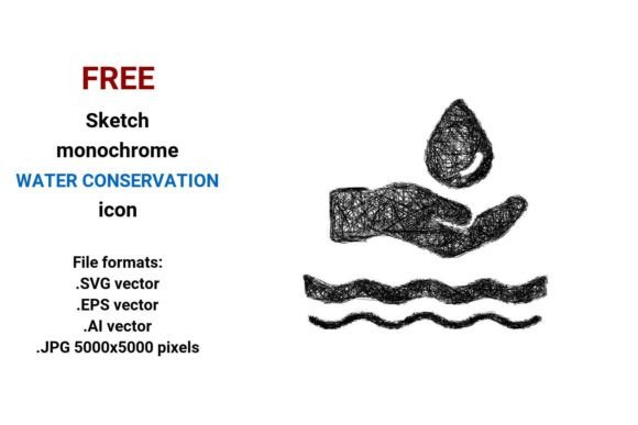 FREE Sketch Water Conservation Icon: A Practical Tool for Designers and Creators