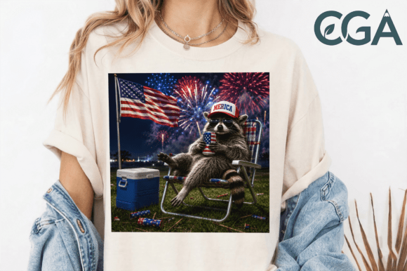 Merica Raccoon 4th of July Patriotic PNG