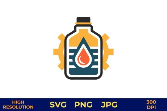 Oil Can with Flame Symbol Vector Design: A Versatile Tool for Branding and Print Use
