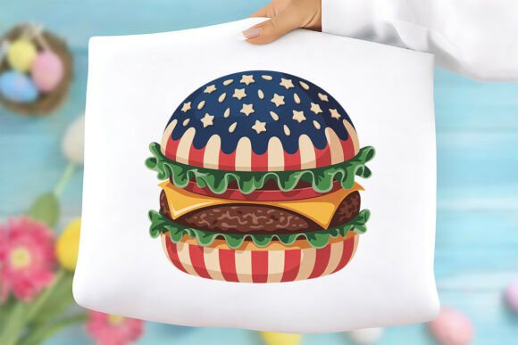 Patriotic Burger Png: A Versatile Design for Creative and Commercial Use