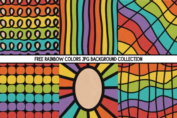 Rainbow Doodle Digital Papers Set: A Creative Resource for Designers and Makers