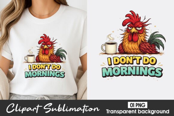 Rooster Morning Humor Clipart PNG