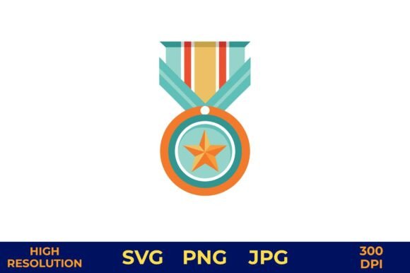 Vibrant Award Medal Vector Design