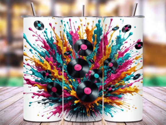 Vinyl Records 20 Oz Tumbler Wrap Vol.14 – A Stylish and Practical Design for Your Favorite Tumblers